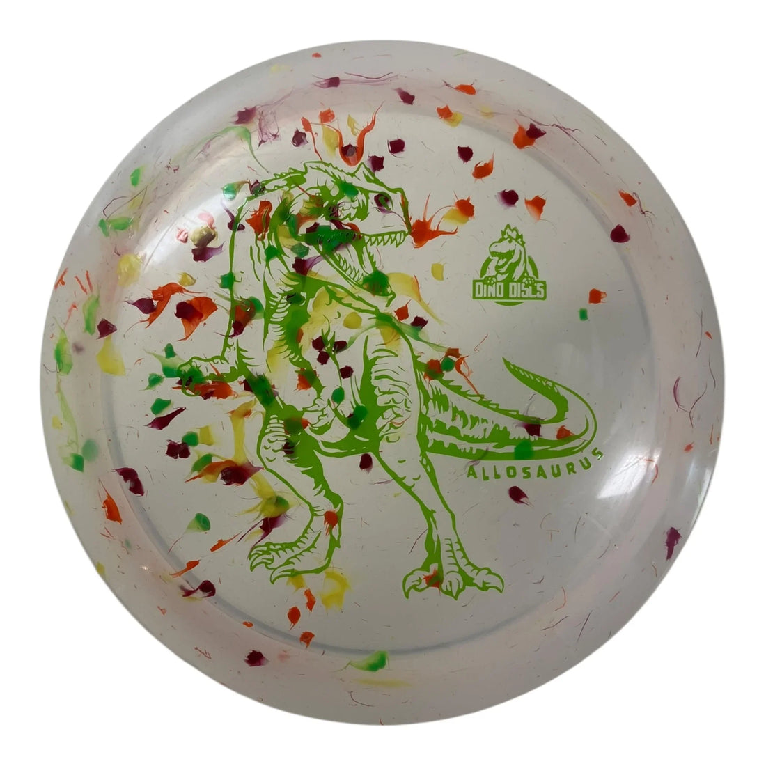 Dino Discs Allosaurus | Egg Shell | Clear/Green 122-124g Disc Golf