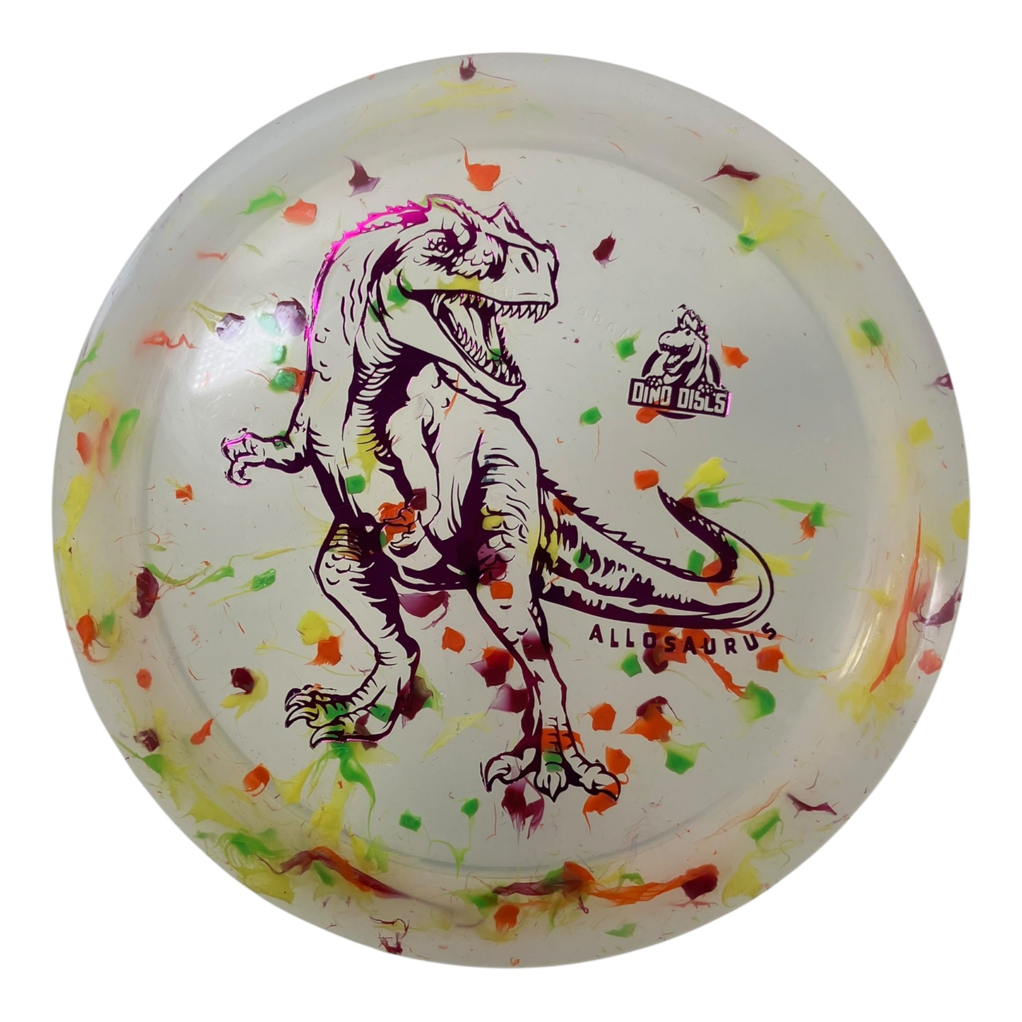 Dino Discs Allosaurus | Egg Shell | Clear/Red 127g Disc Golf