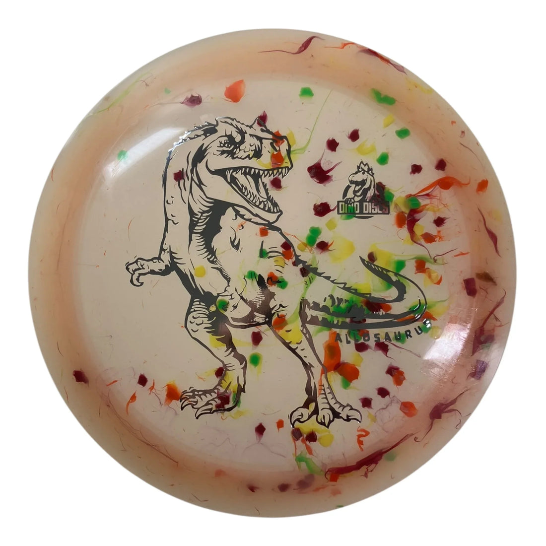 Dino Discs Allosaurus | Egg Shell | Clear/Silver 122g Disc Golf