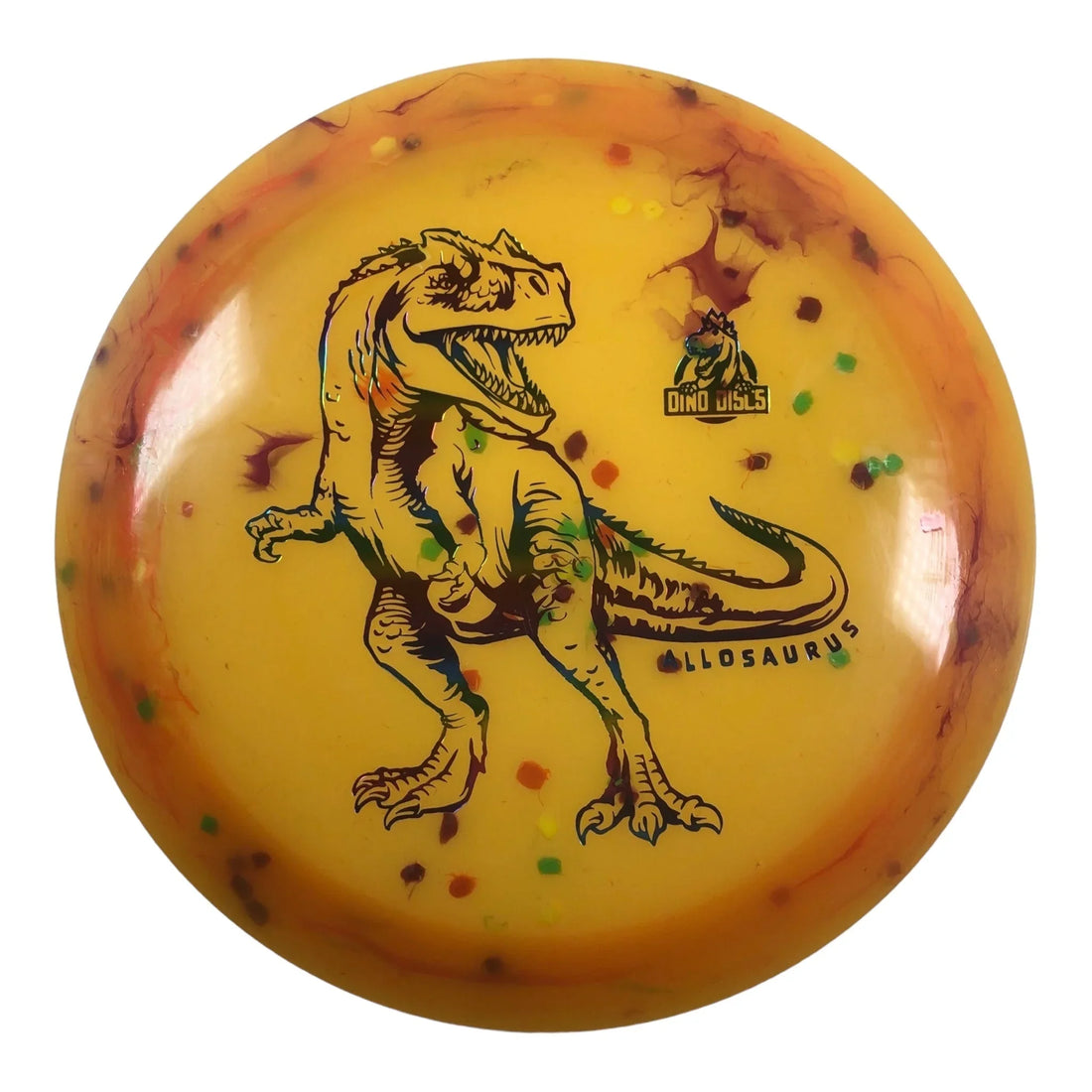Dino Discs Allosaurus | Egg Shell | Orange/Rainbow 123g Disc Golf