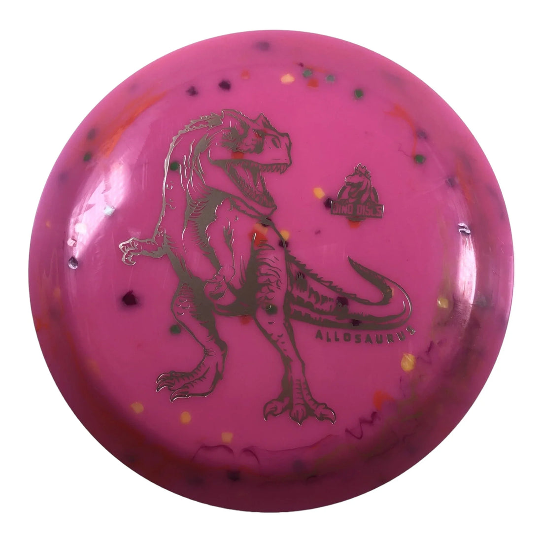 Dino Discs Allosaurus | Egg Shell | Pink/Silver 123g Disc Golf