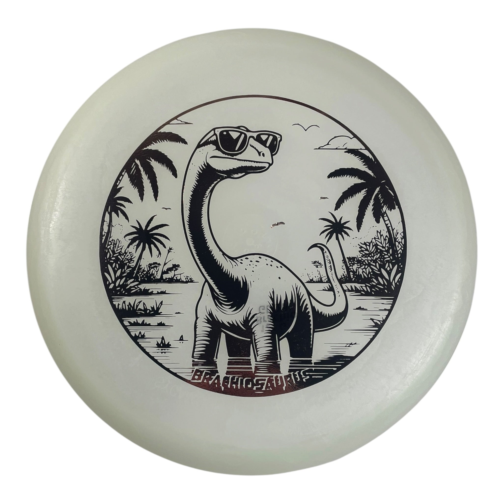 Dino Discs Brachiosaurus | Egg Shell Glow | Glow/Bronze 127g Disc Golf