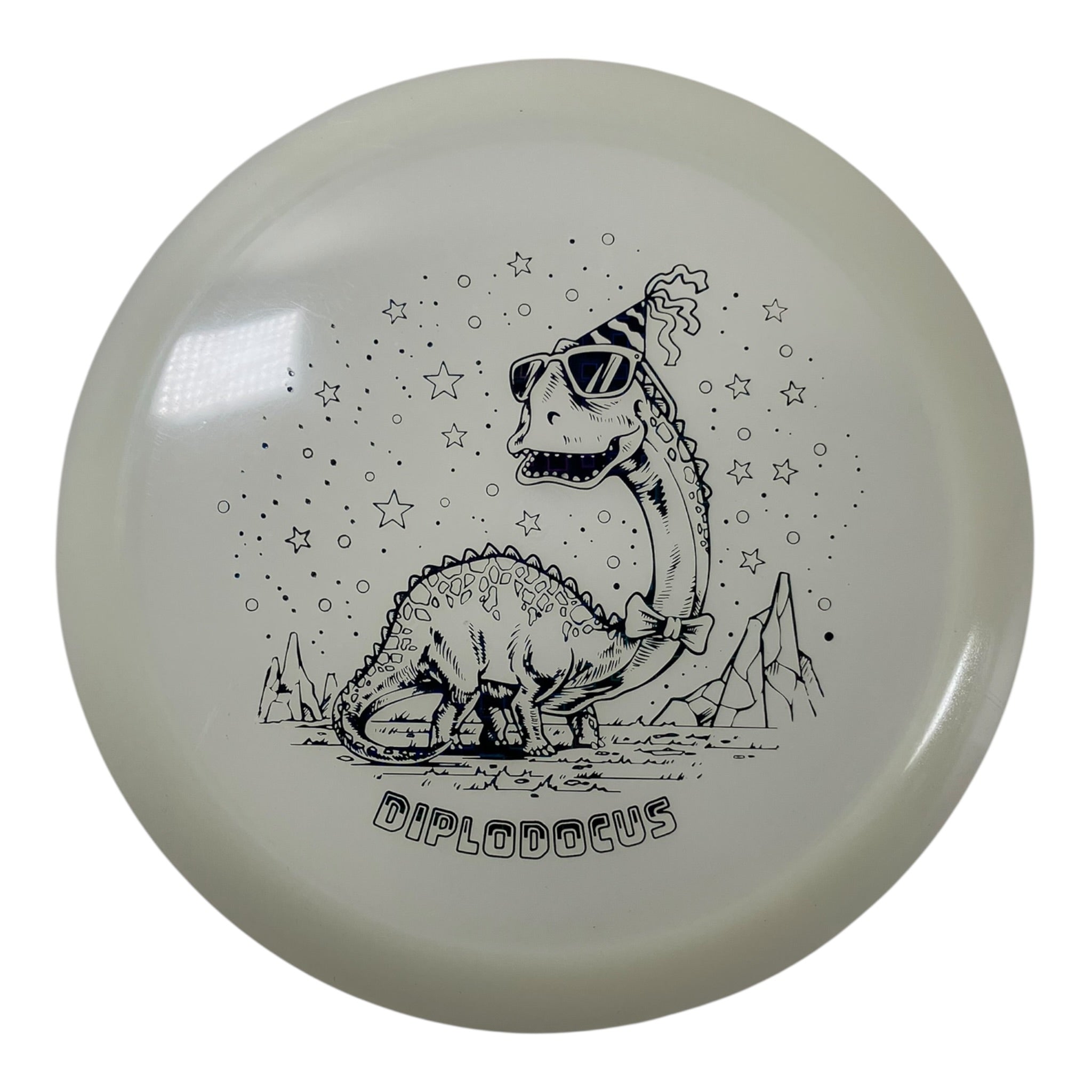 Dino Discs Diplodocus | Egg Shell Glow | Clear/Black 128g (Special Edition) Disc Golf