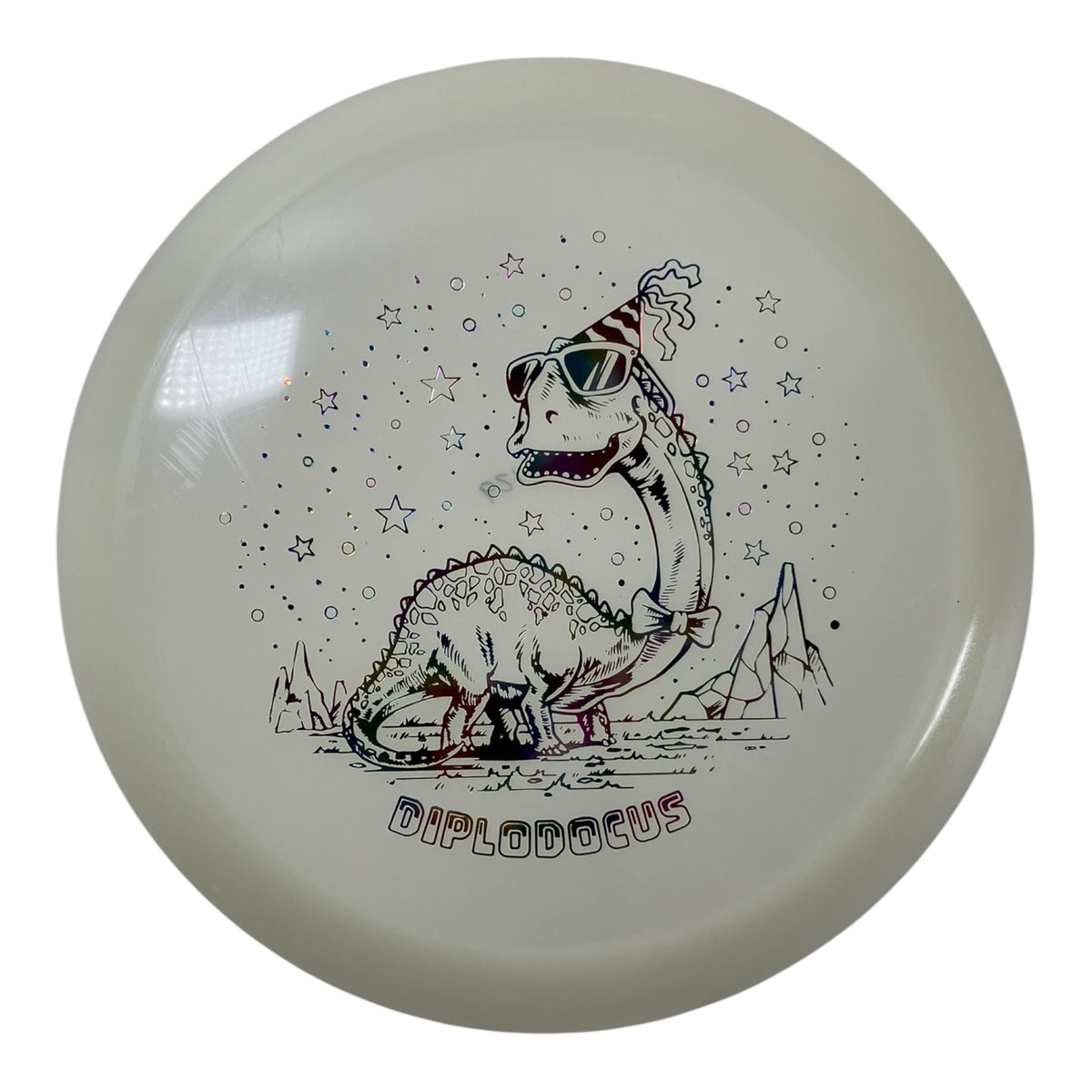 Dino Discs Diplodocus | Egg Shell Glow | Clear/Rainbow 129g (Special Edition) Disc Golf