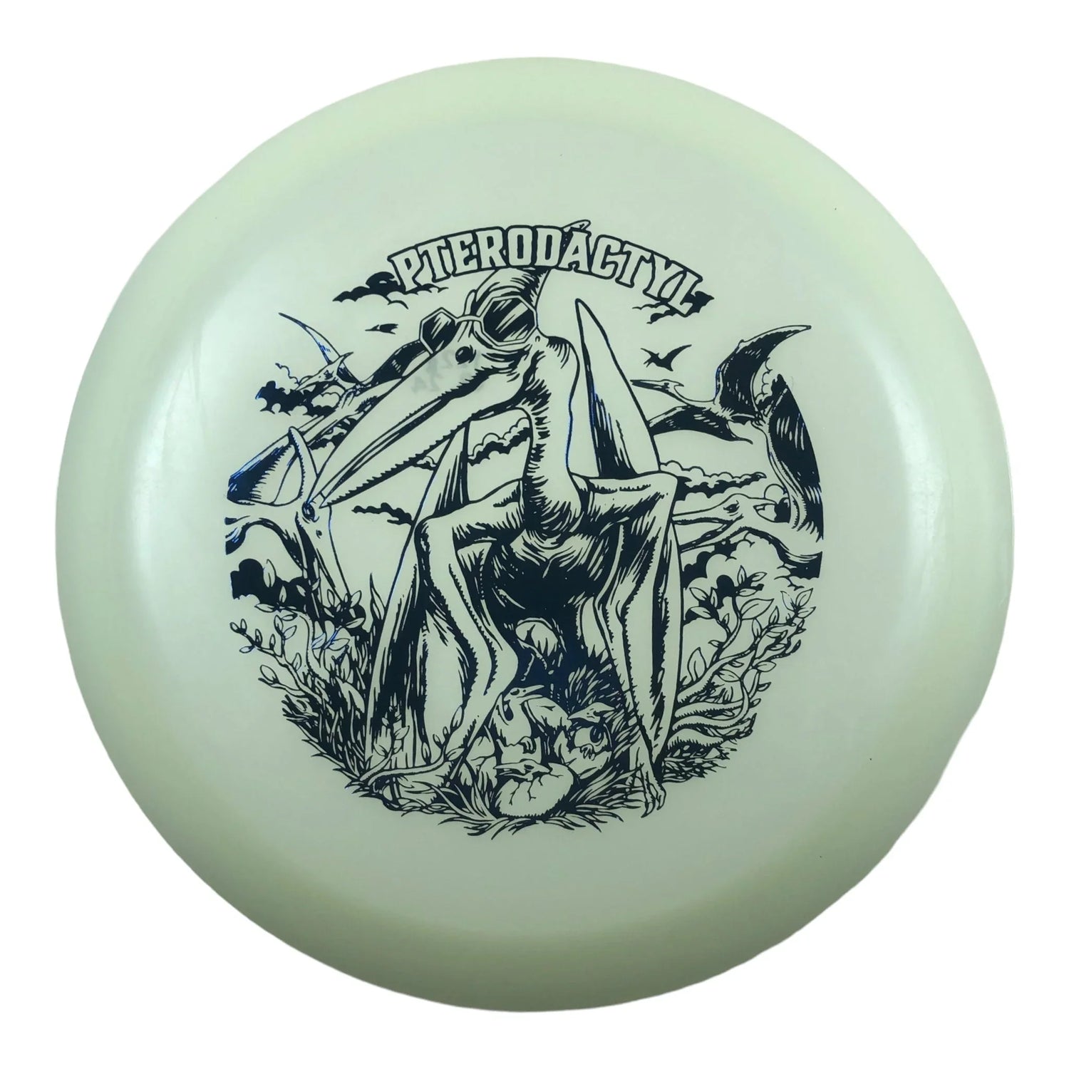 Dino Discs Pterodactylus | Egg Shell Glow | White/Blue 122g Disc Golf