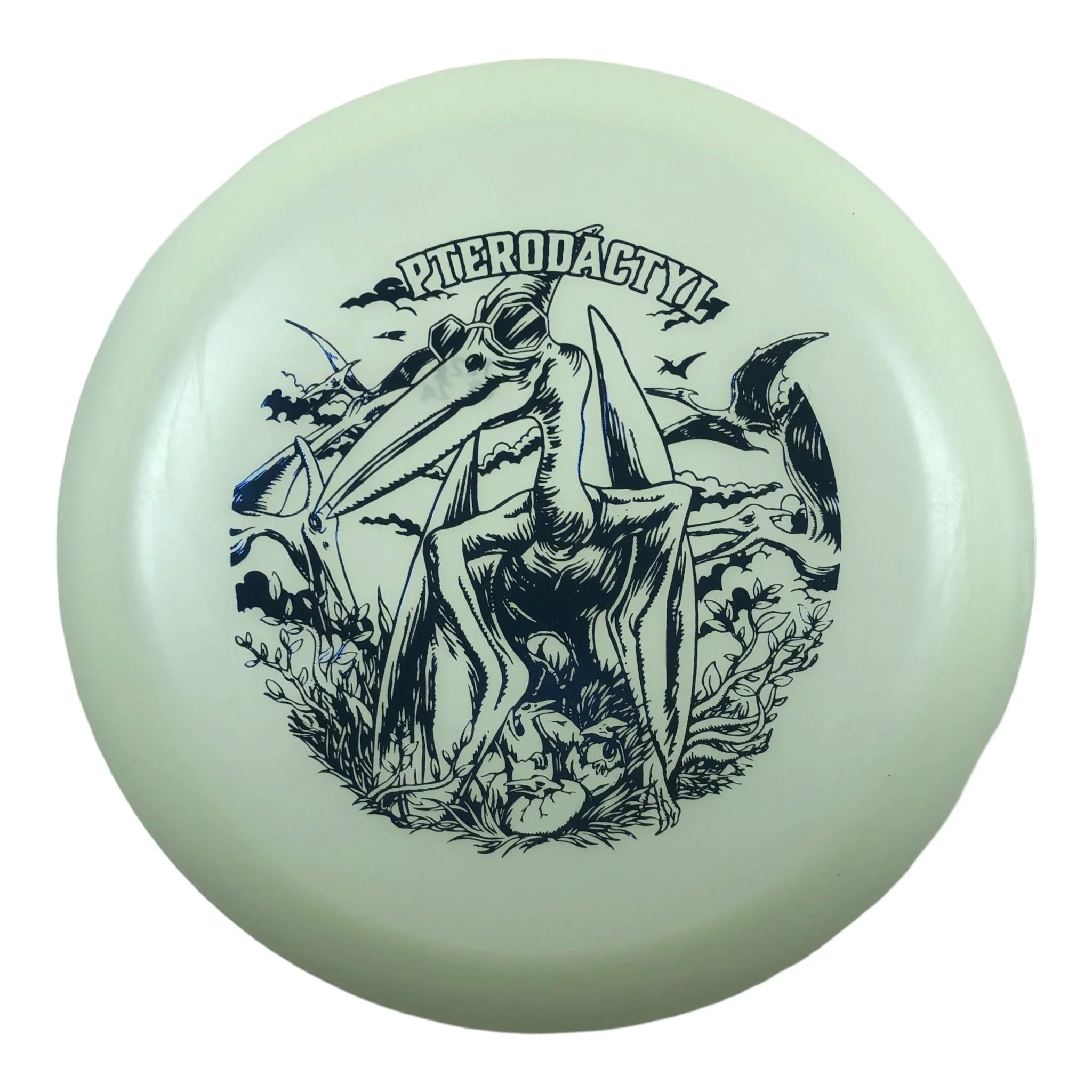Dino Discs Pterodactylus | Egg Shell Glow | White/Blue 122g Disc Golf