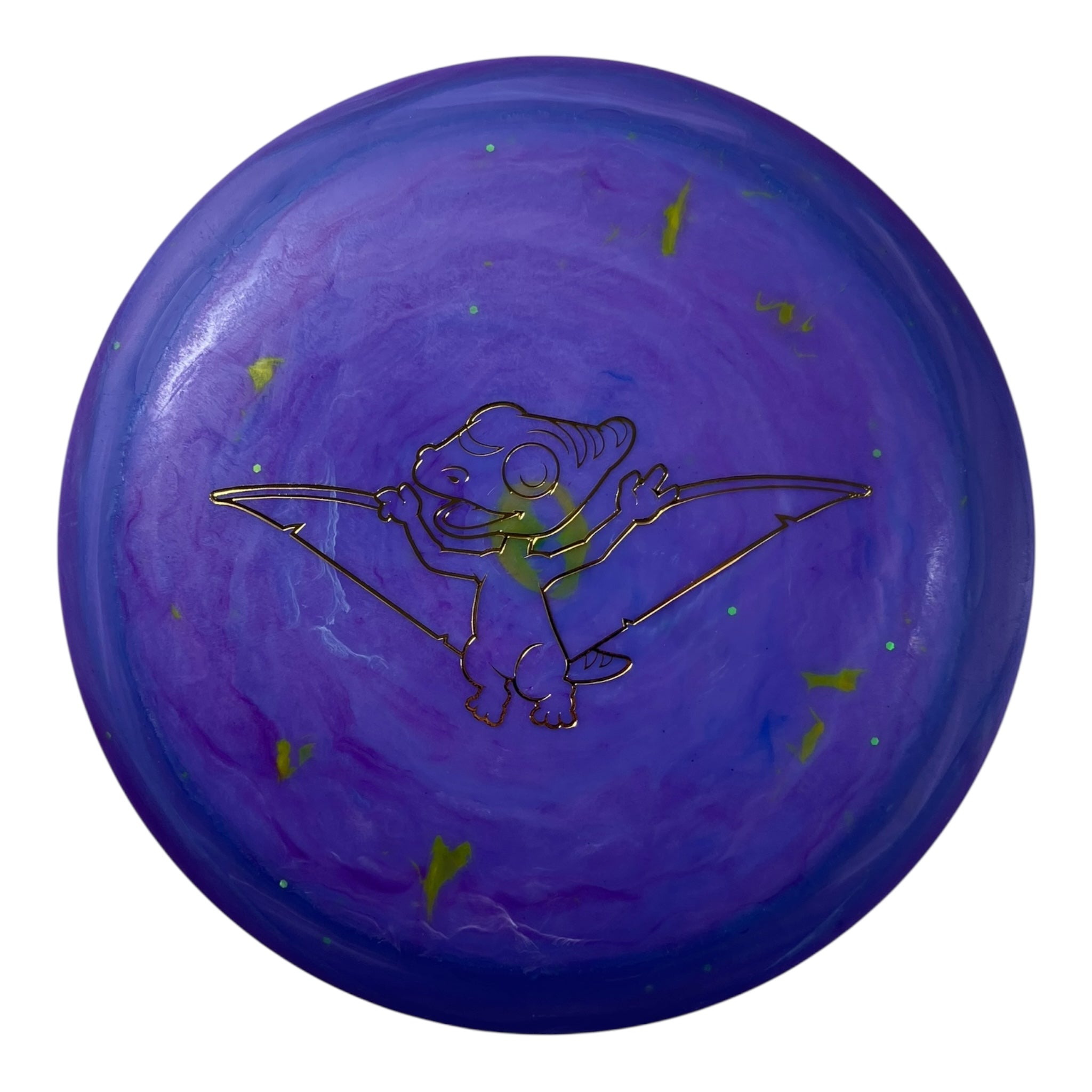 Dino Discs Pterodactylus | Egg Shell | Purple/Gold 128g Disc Golf