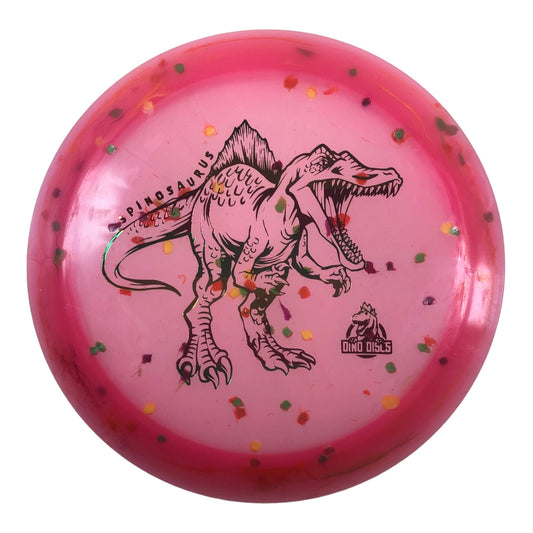 Dino Discs Spinosaurus | Egg Shell | Pink/Rasta 123g Disc Golf