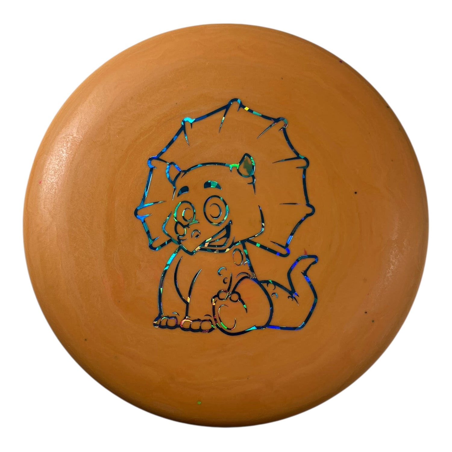 Dino Discs Triceratops | Egg Shell | Orange/Blue Ice 124g Disc Golf
