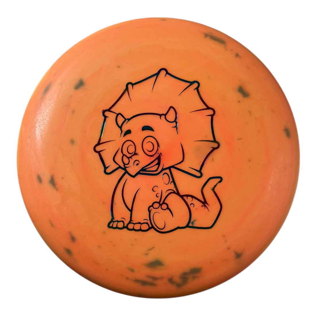 Dino Discs Triceratops | Egg Shell | Orange/Rainbow 124g Disc Golf