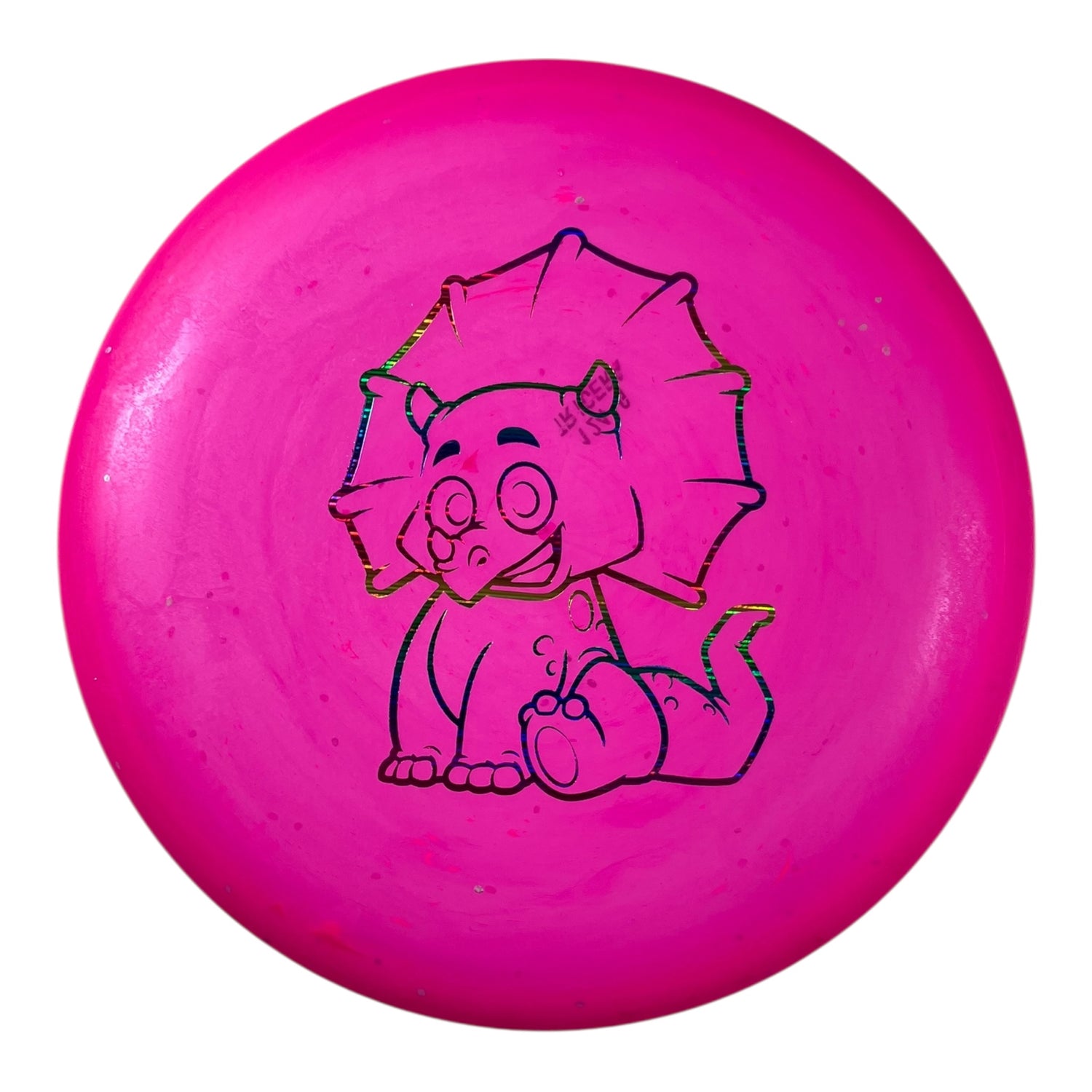 Dino Discs Triceratops | Egg Shell | Pink/Rainbow 124g Disc Golf