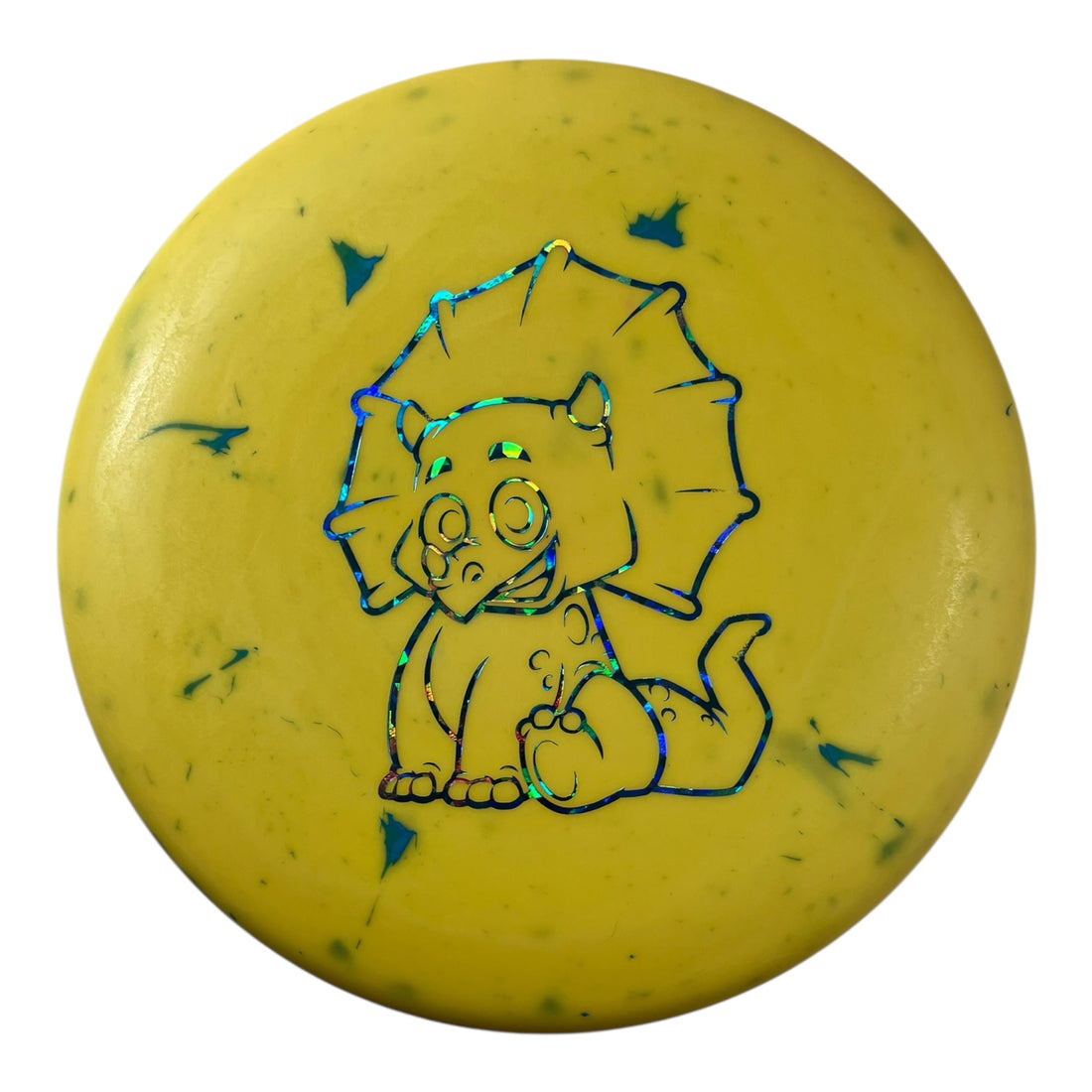 Dino Discs Triceratops | Egg Shell | Yellow/Blue Ice 124g Disc Golf
