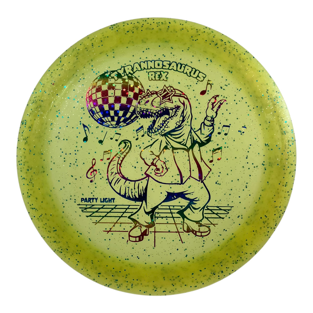 Dino Discs Tyrannosaurus Rex | Party Light | Green/Rainbow 123g Disc Golf