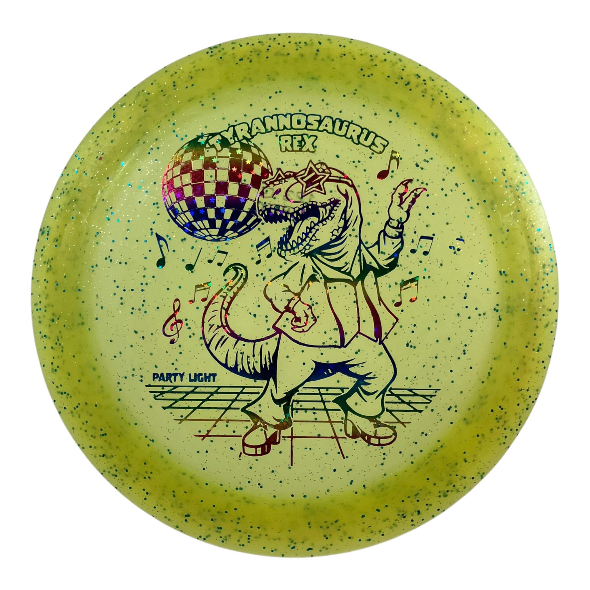 Dino Discs Tyrannosaurus Rex | Party Light | Green/Rainbow 123g Disc Golf