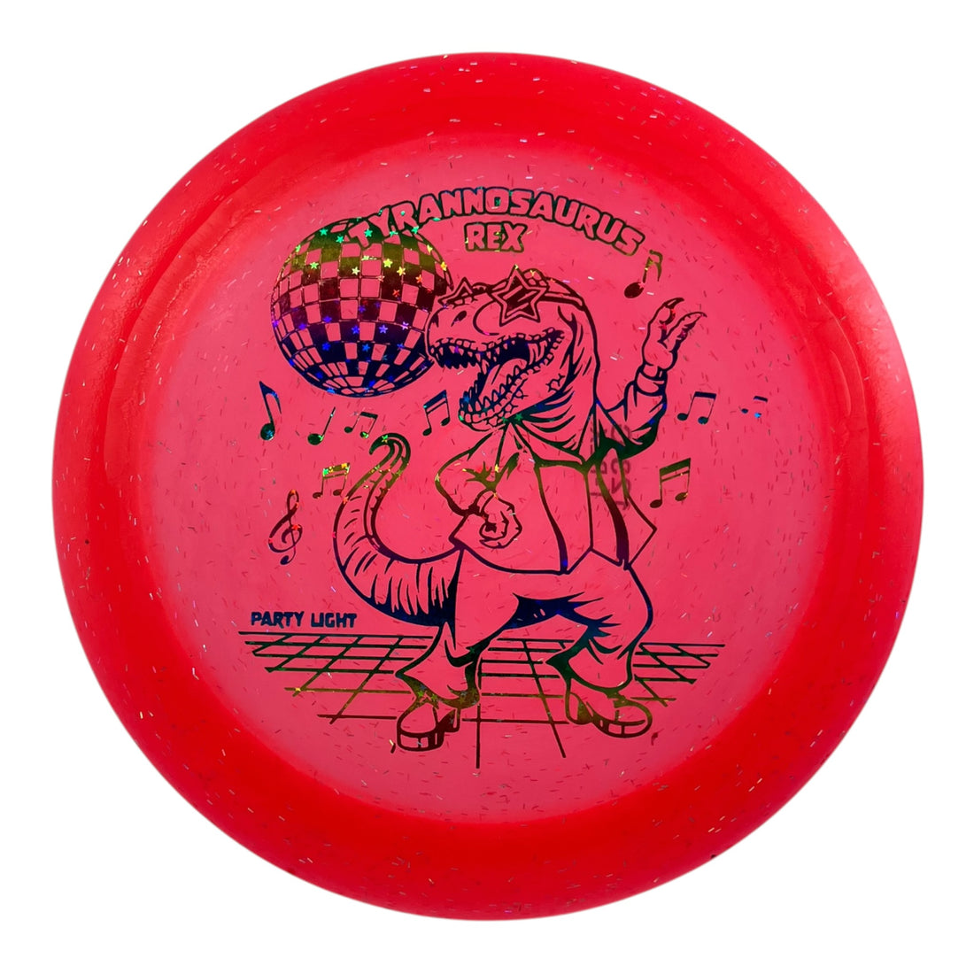 Dino Discs Tyrannosaurus Rex | Party Light | Red/Rainbow 123g Disc Golf
