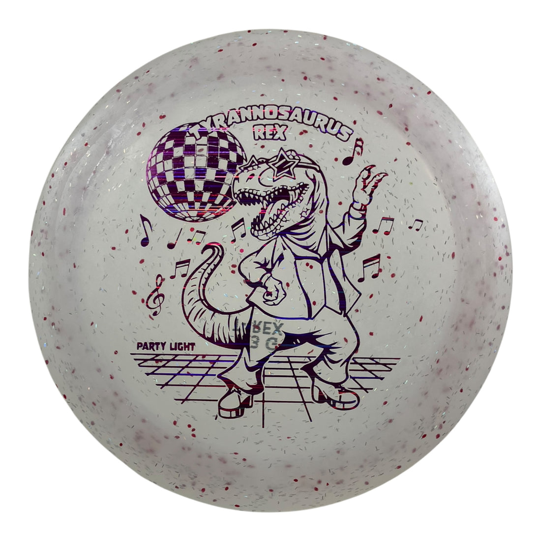 Dino Discs Tyrannosaurus Rex | Party Light | White/Purple 123g Disc Golf