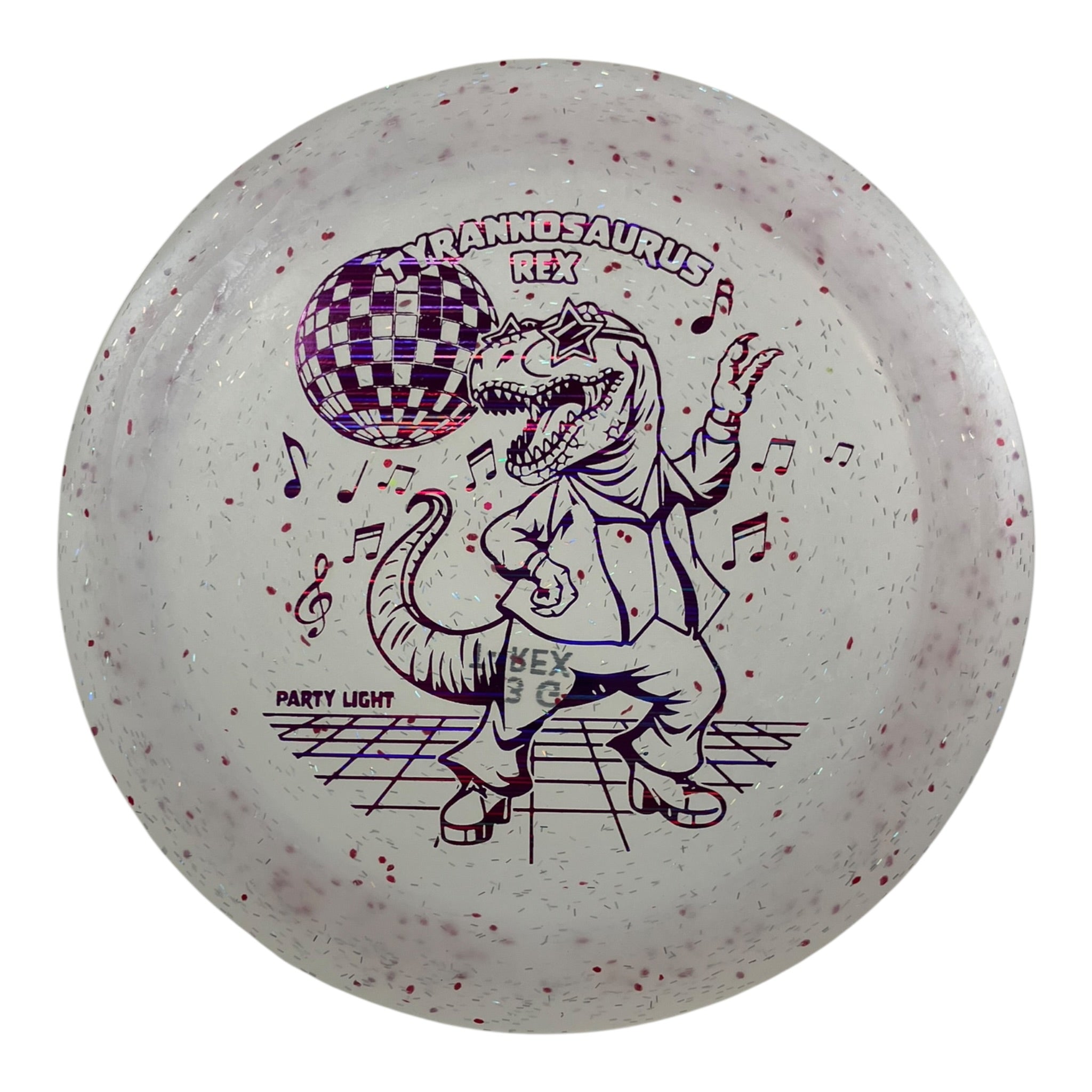 Dino Discs Tyrannosaurus Rex | Party Light | White/Purple 123g Disc Golf