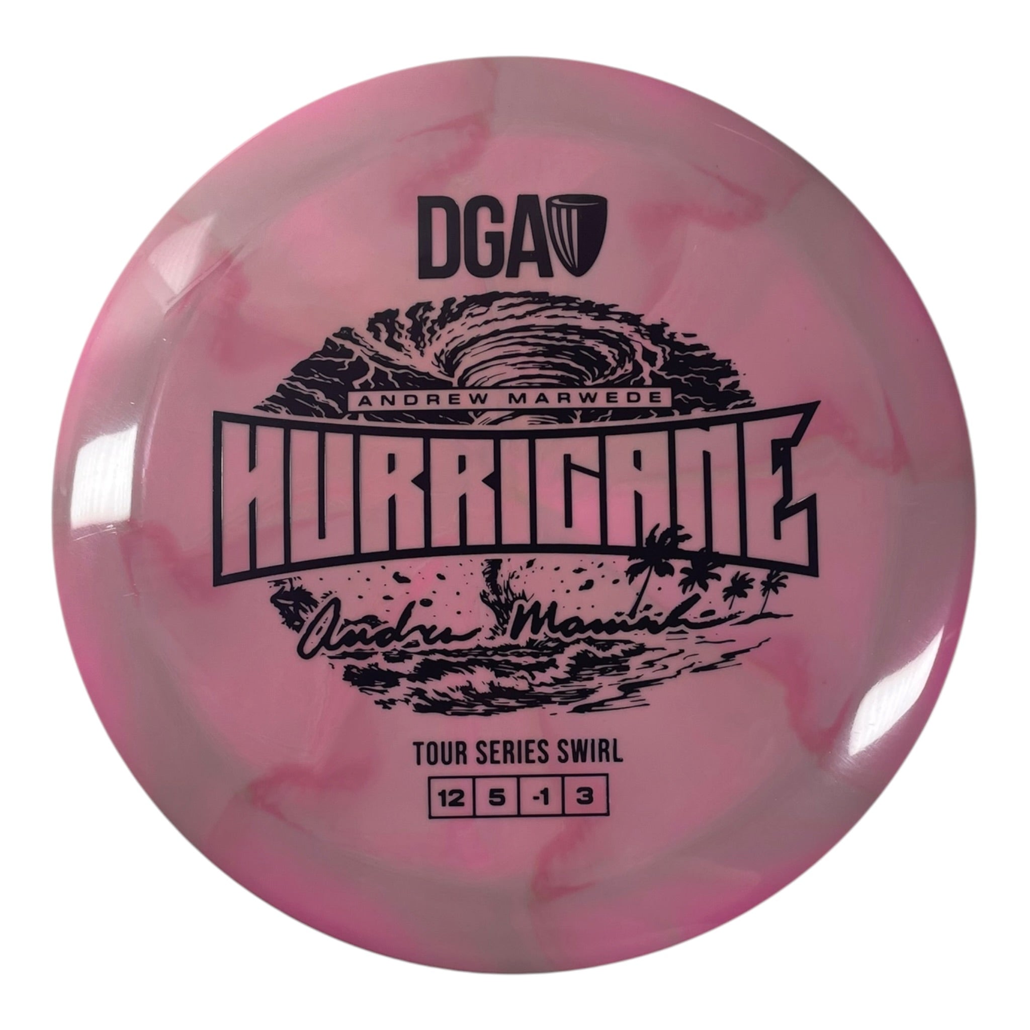 Disc Golf Association Hurricane | Tour Series Swirl | Pink/Black 172g (Andrew Marwede) Disc Golf
