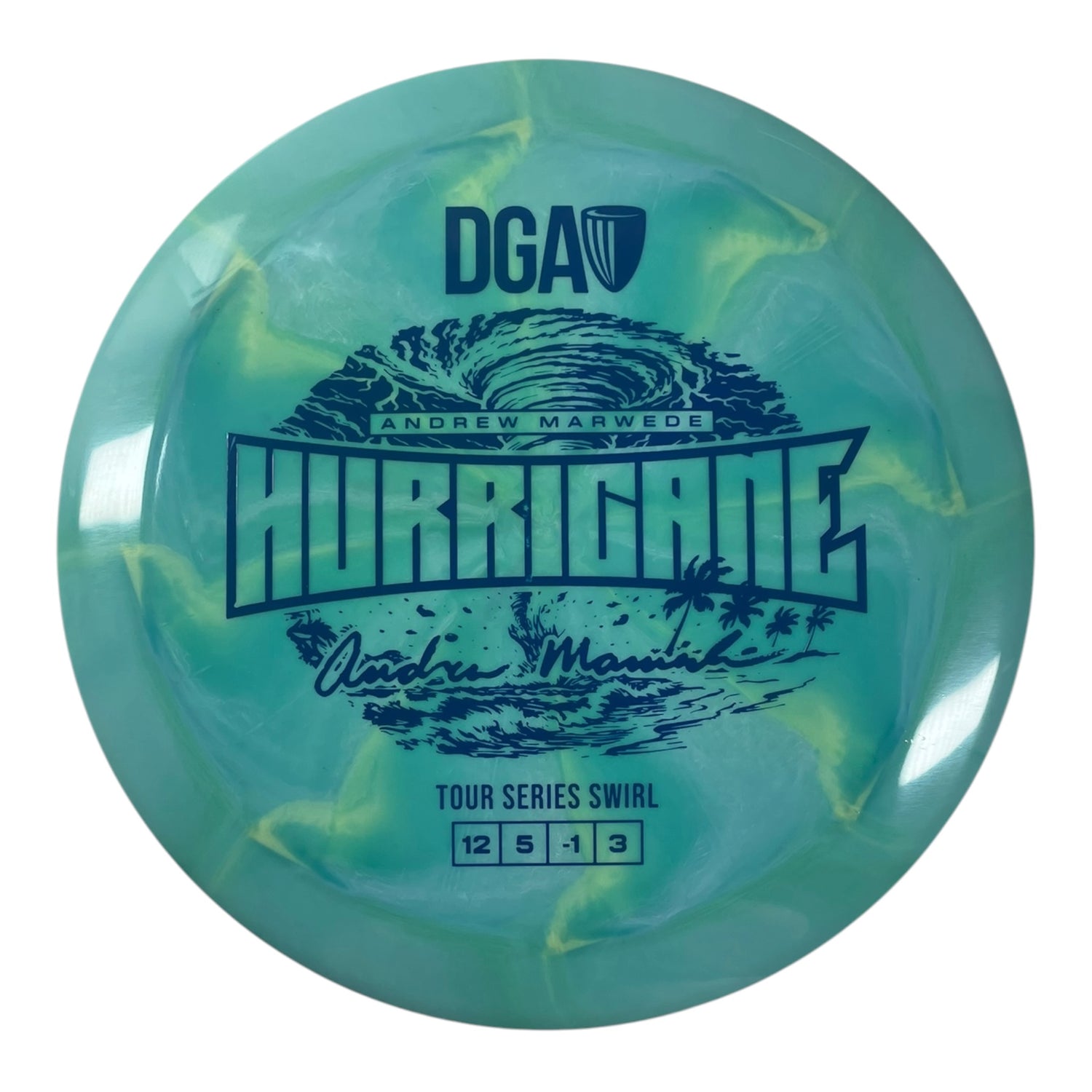 Disc Golf Association Hurricane | Tour Series Swirl | Teal/Blue 174g (Andrew Marwede) Disc Golf