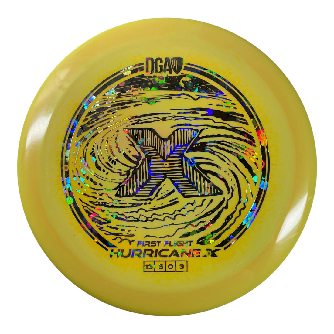 Disc Golf Association Hurricane X | LE Swirl | Yellow/Flowers 170g Disc Golf