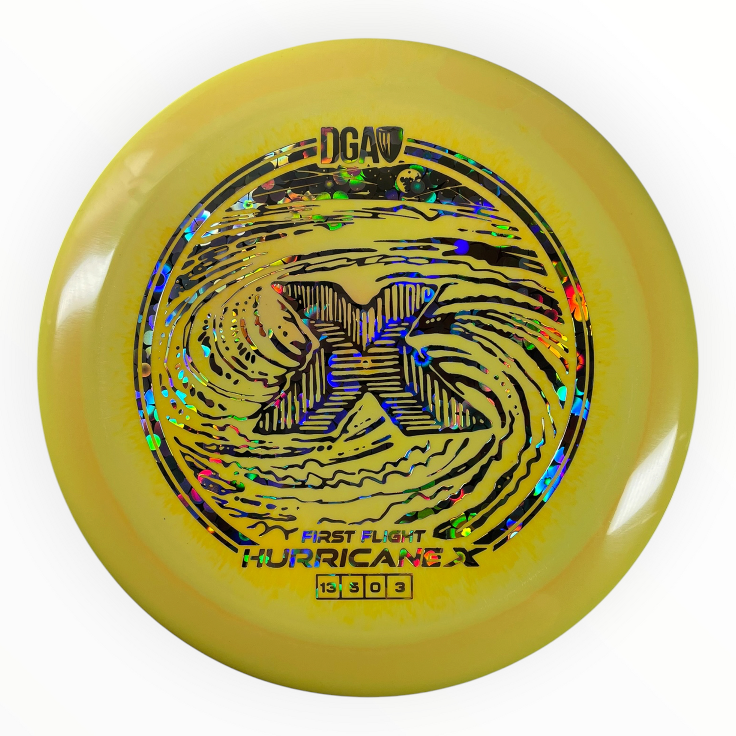 Disc Golf Association Hurricane X | LE Swirl | Yellow/Flowers 170g Disc Golf
