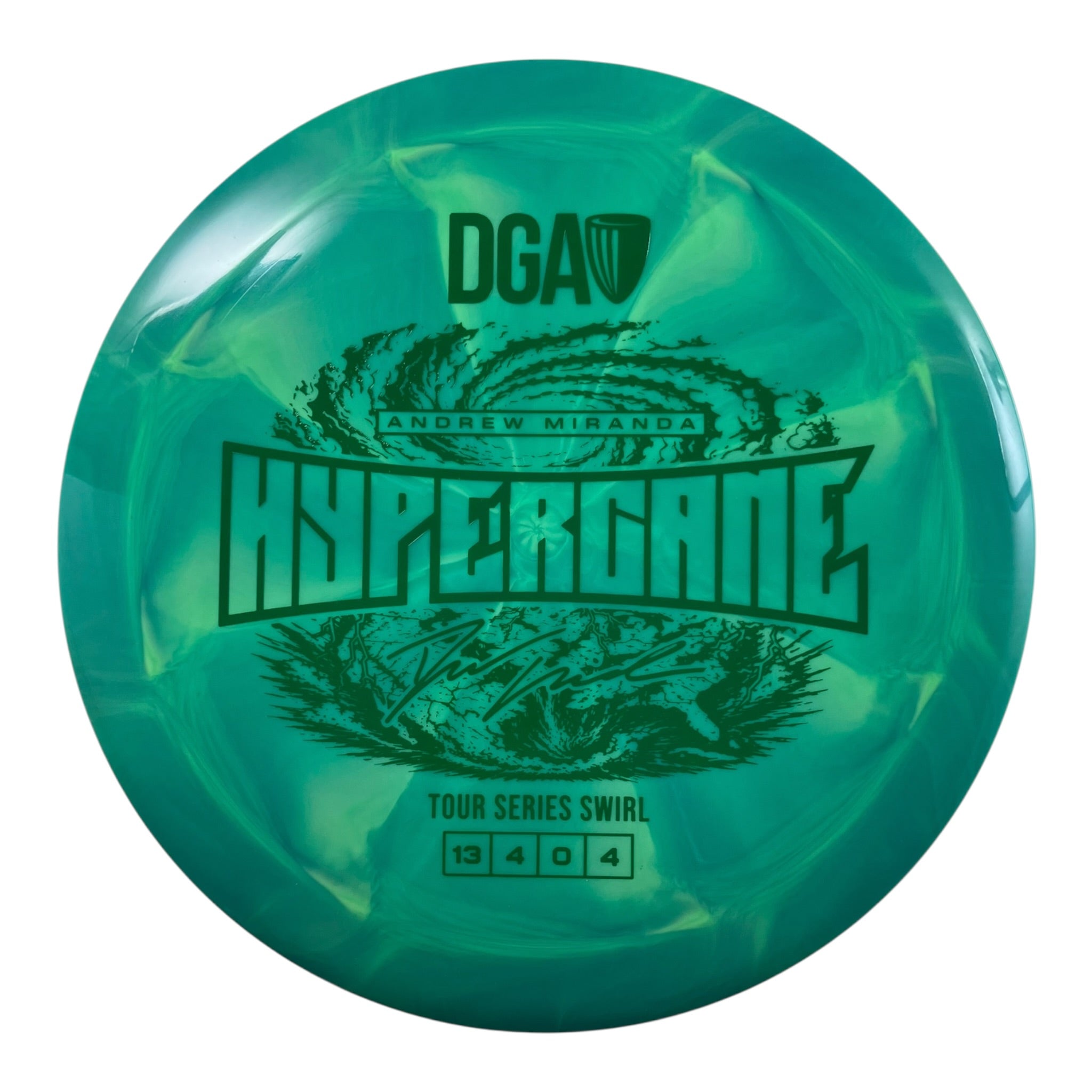Disc Golf Association Hypercane | Tour Series Swirl | Green/Green 167g (Andrew Miranda) Disc Golf