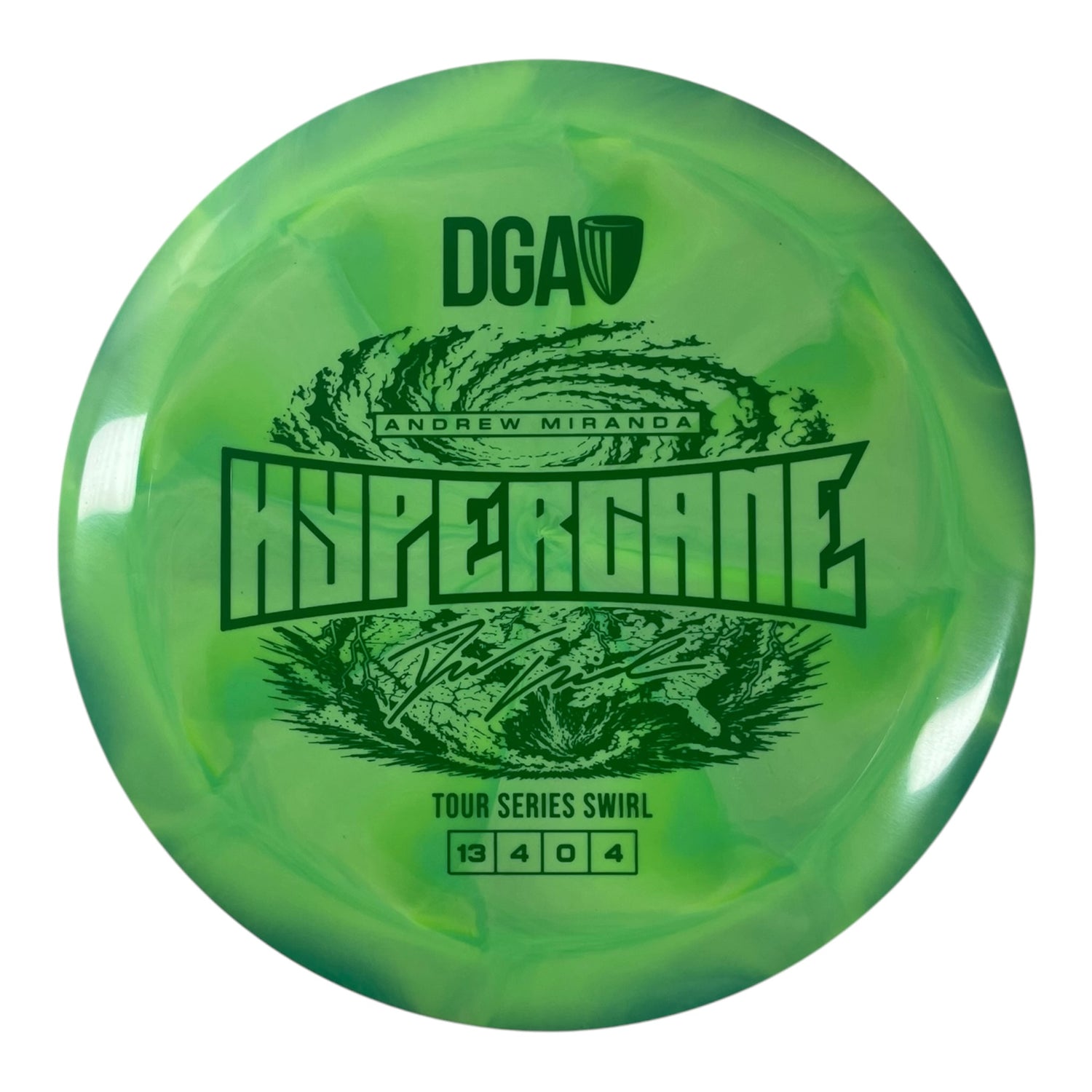 Disc Golf Association Hypercane | Tour Series Swirl | Green/Green 167g (Andrew Miranda) Disc Golf