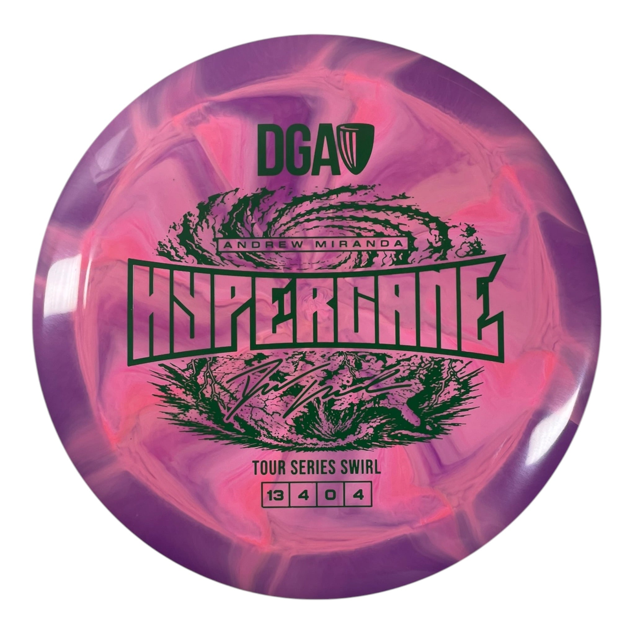 Disc Golf Association Hypercane | Tour Series Swirl | Pink/Green 174g (Andrew Miranda) Disc Golf