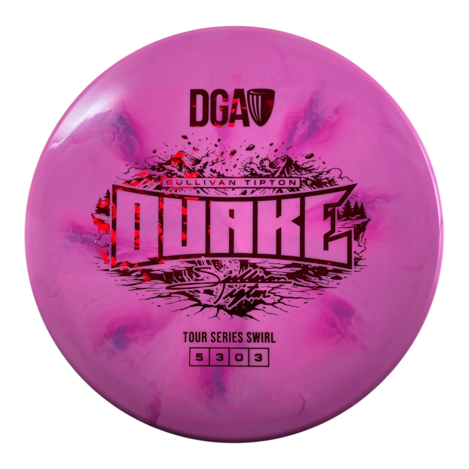 Disc Golf Association Quake | Tour Series Swirl | Pink/Red 174g (Sullivan Tipton) Disc Golf