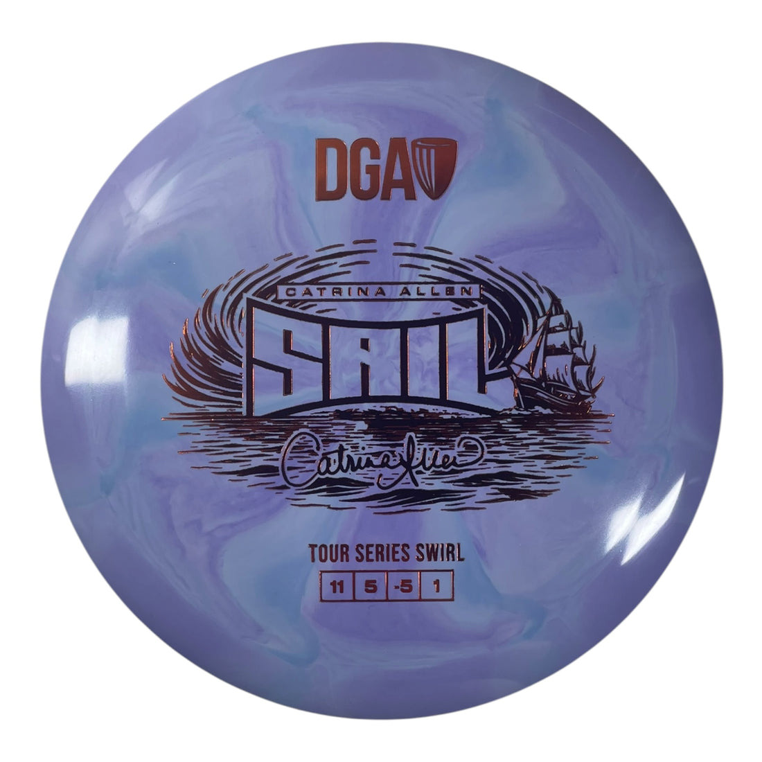 Disc Golf Association Sail | Tour Series Swirl | Purple/Orange 174g (Catrina Allen) Disc Golf