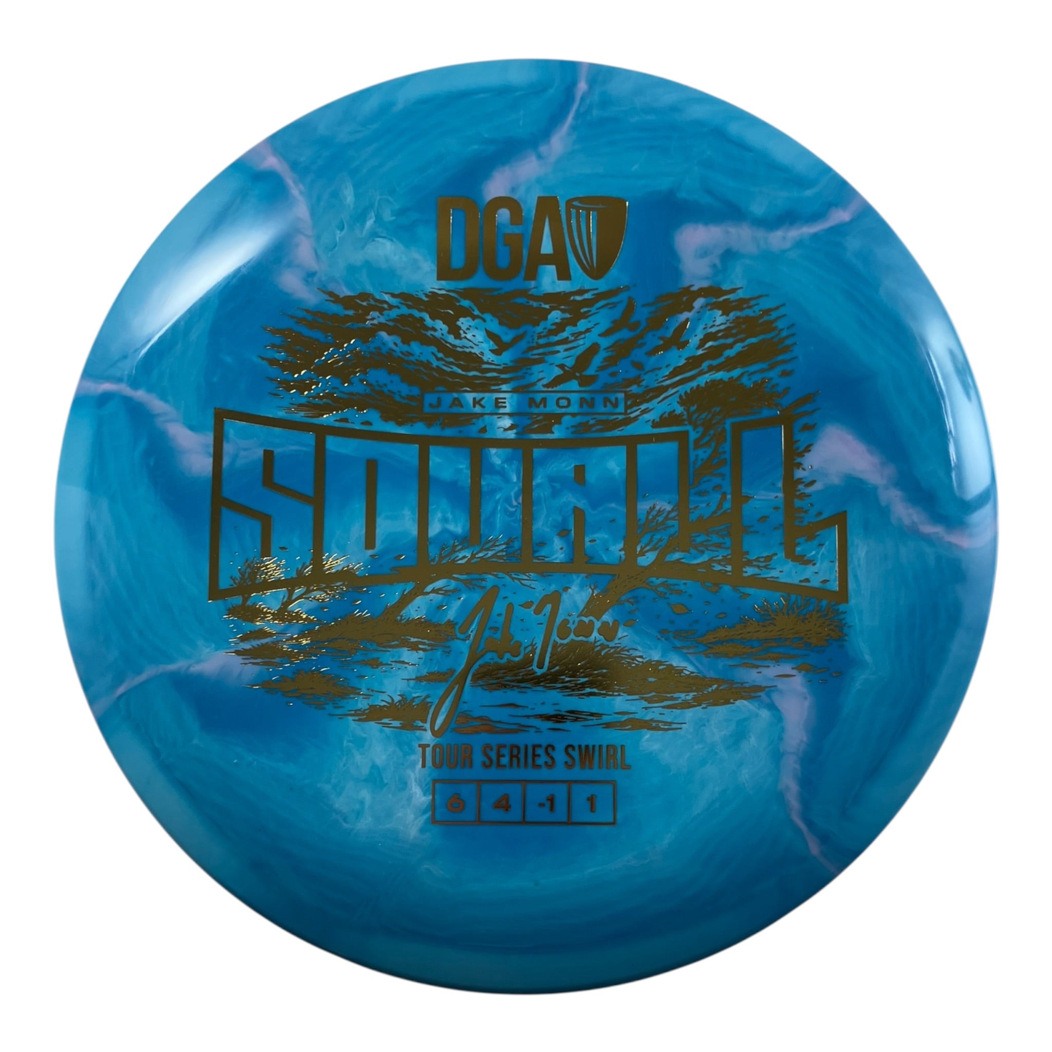 Disc Golf Association Squall | Tour Series Swirl | Blue/Gold 175g (Jake Monn) Disc Golf