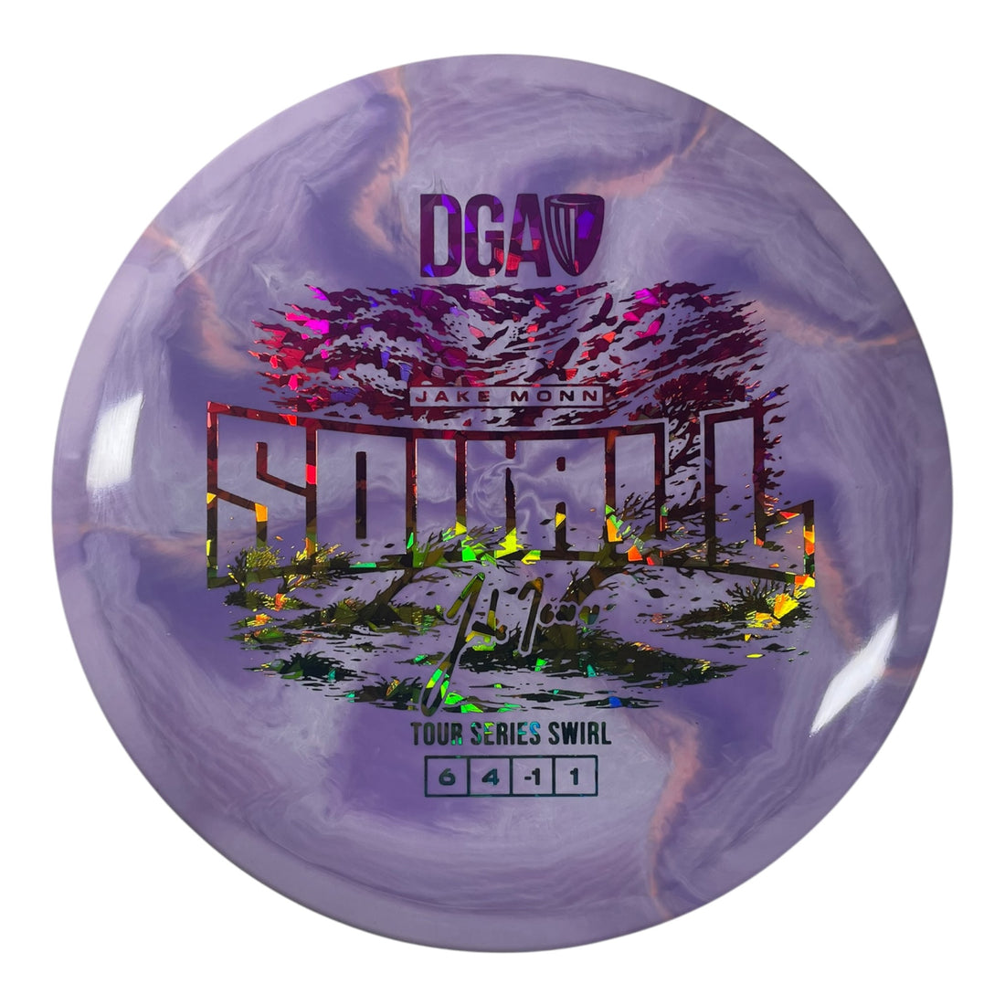 Disc Golf Association Squall | Tour Series Swirl | Purple/Rainbow 176g (Jake Monn) Disc Golf