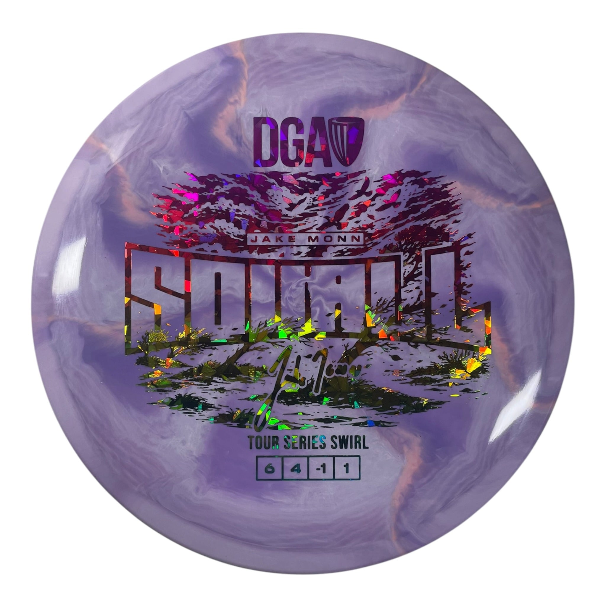 Disc Golf Association Squall | Tour Series Swirl | Purple/Rainbow 176g (Jake Monn) Disc Golf