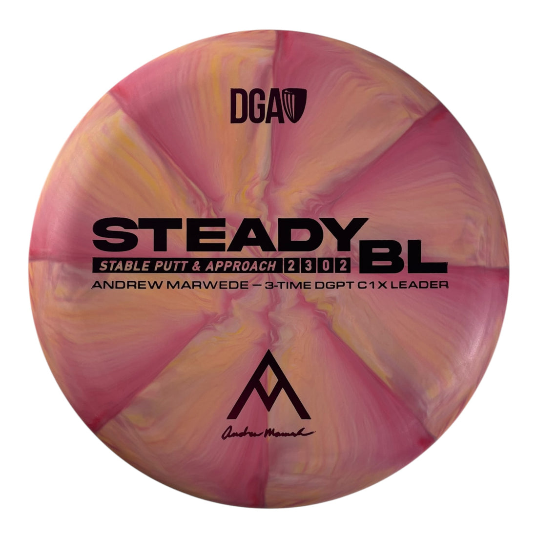 Disc Golf Association Steady BL | Stone Swirl | Orange/Pink 170g (Andrew Marwede) Disc Golf