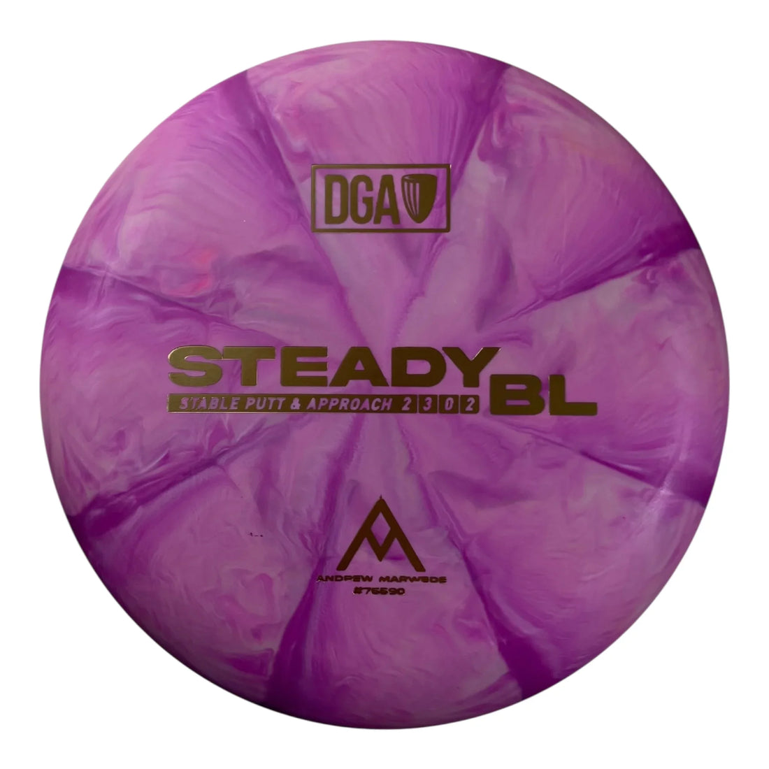 Disc Golf Association Steady BL | Stone Swirl | Purple/Gold 174g (Andrew Marwede) Disc Golf