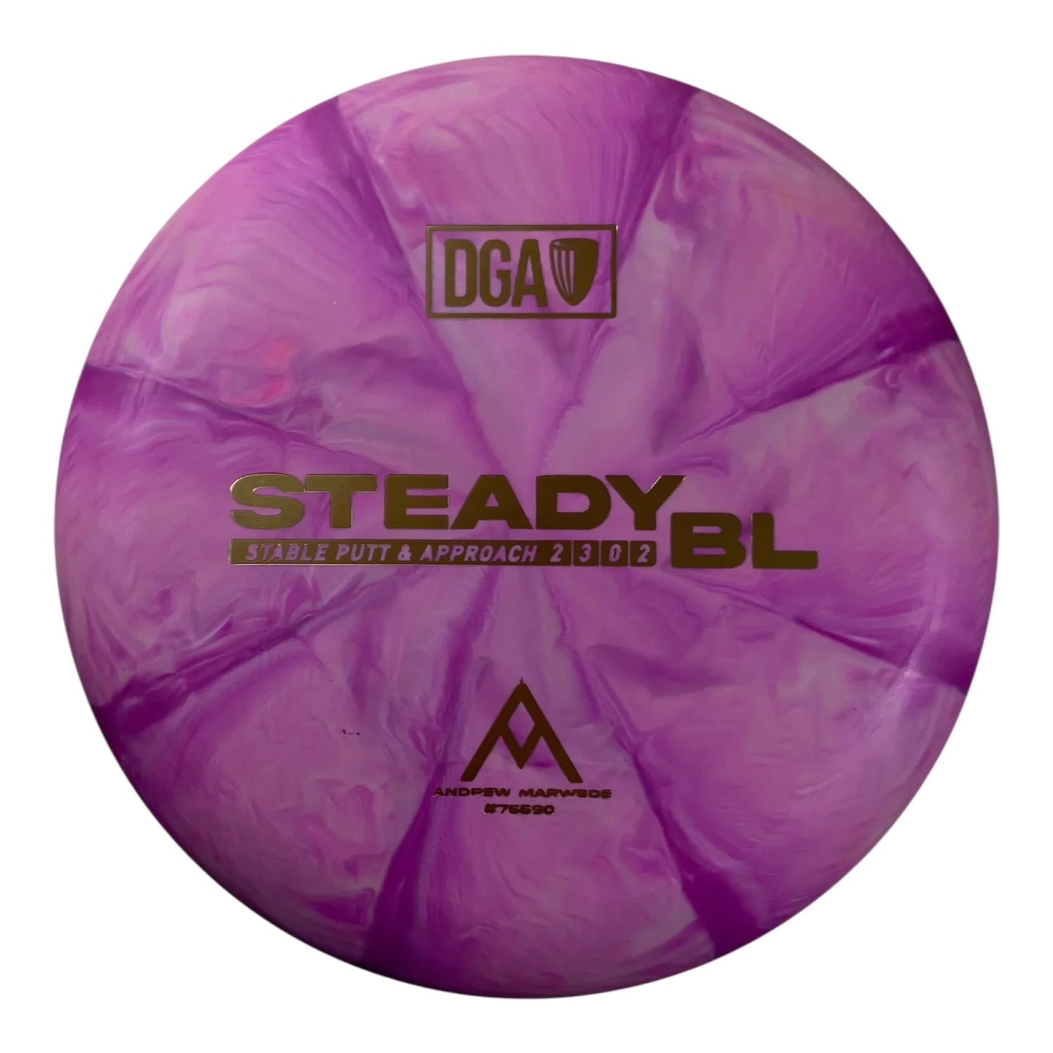 Disc Golf Association Steady BL | Stone Swirl | Purple/Gold 174g (Andrew Marwede) Disc Golf