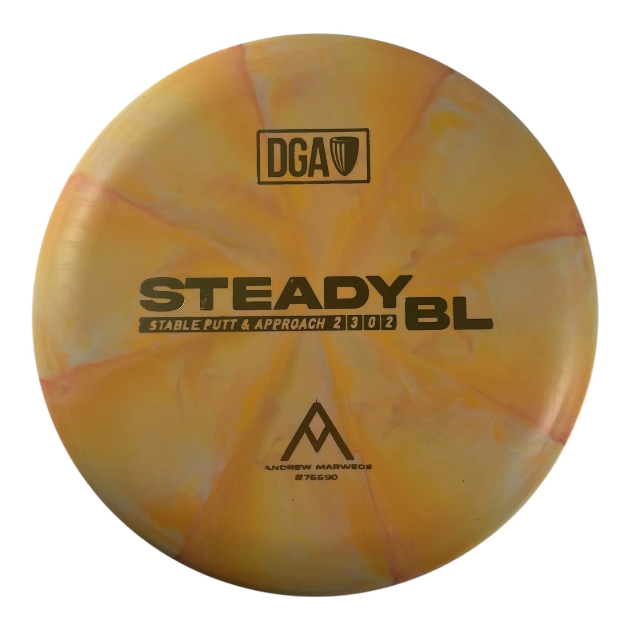 Disc Golf Association Steady BL | Stone Swirl | Yellow/Gold 173g (Andrew Marwede) Disc Golf