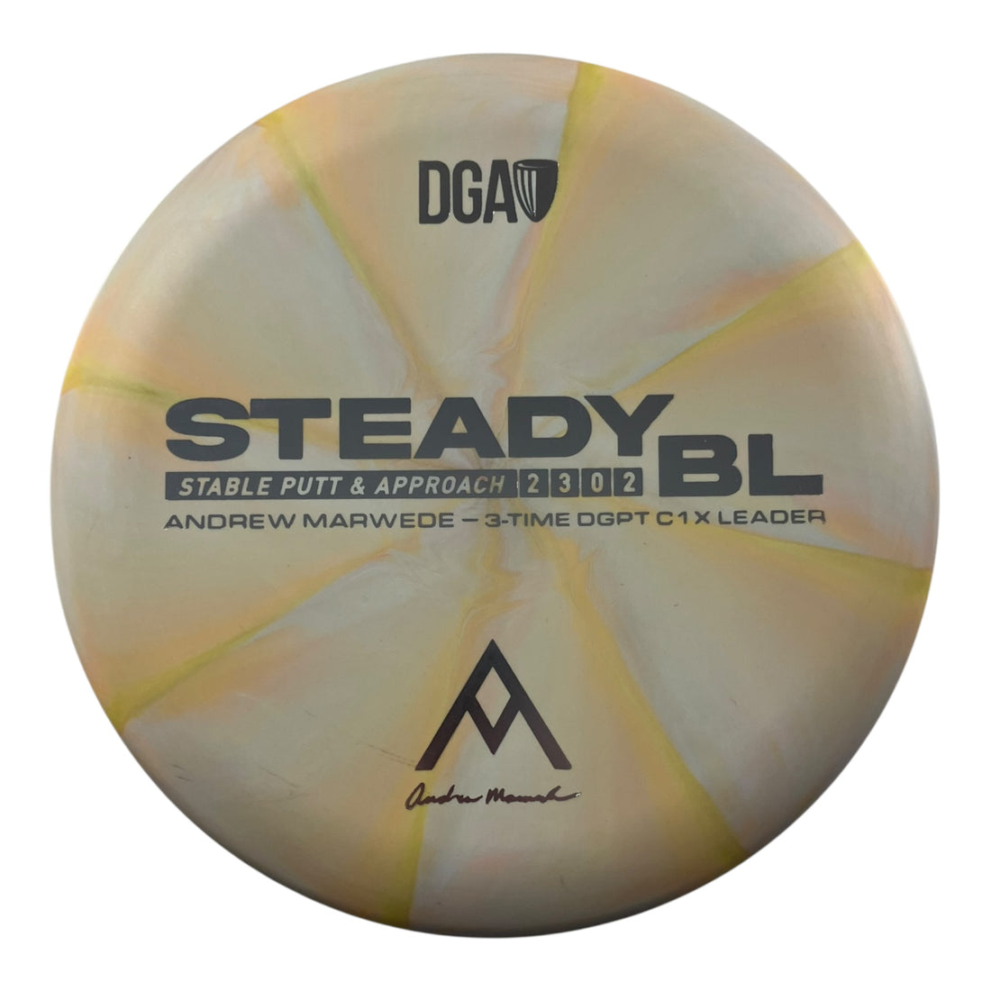Disc Golf Association Steady BL | Stone Swirl | Yellow/Holo 173g (Andrew Marwede) Disc Golf