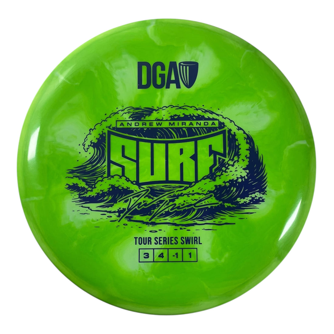 Disc Golf Association Surf | Tour Series Swirl | Green/Purple 173g (Andrew Miranda) Disc Golf