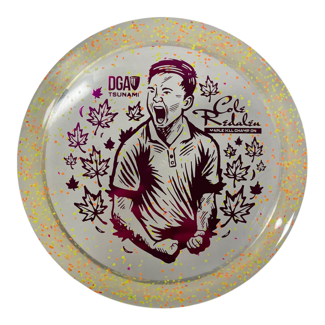 Disc Golf Association Tsunami | Confetti | Yellow/Pink 175g (Cole Redalen) Disc Golf