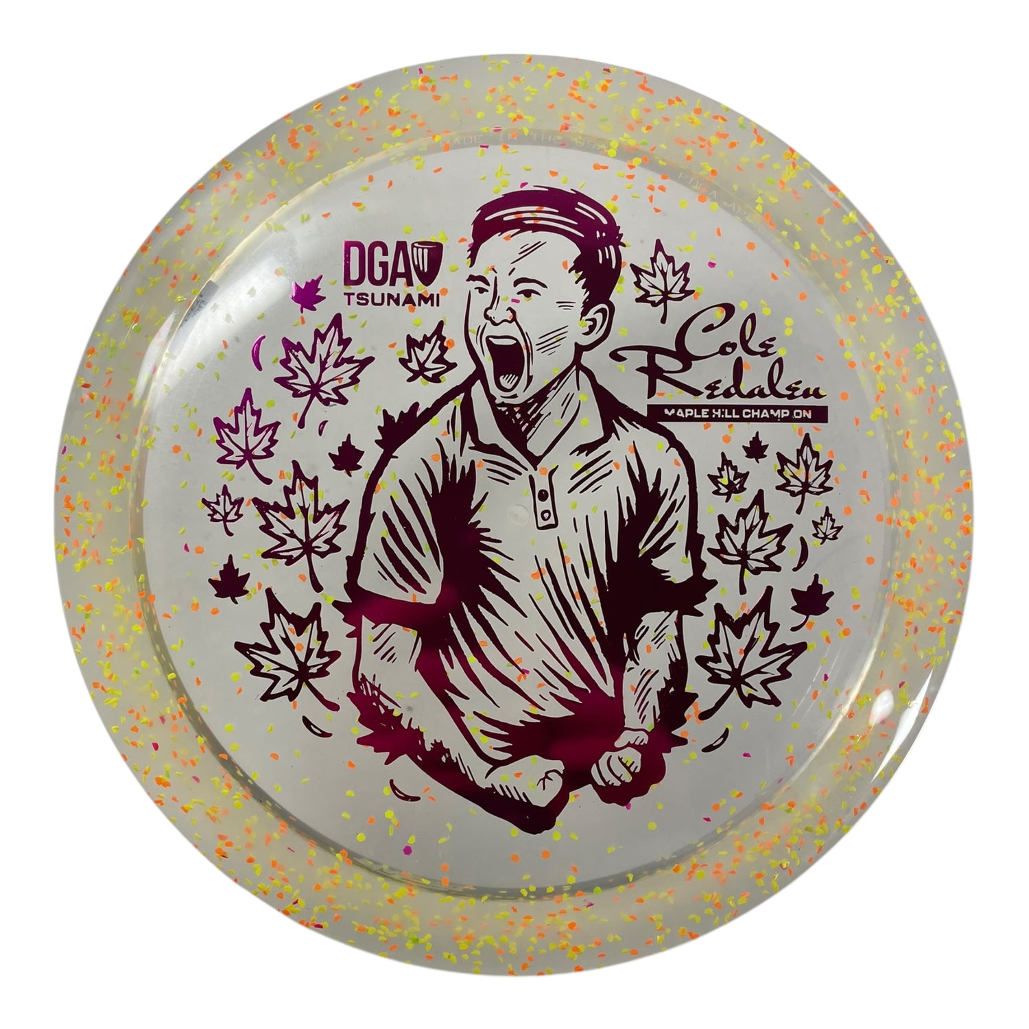 Disc Golf Association Tsunami | Confetti | Yellow/Pink 175g (Cole Redalen) Disc Golf
