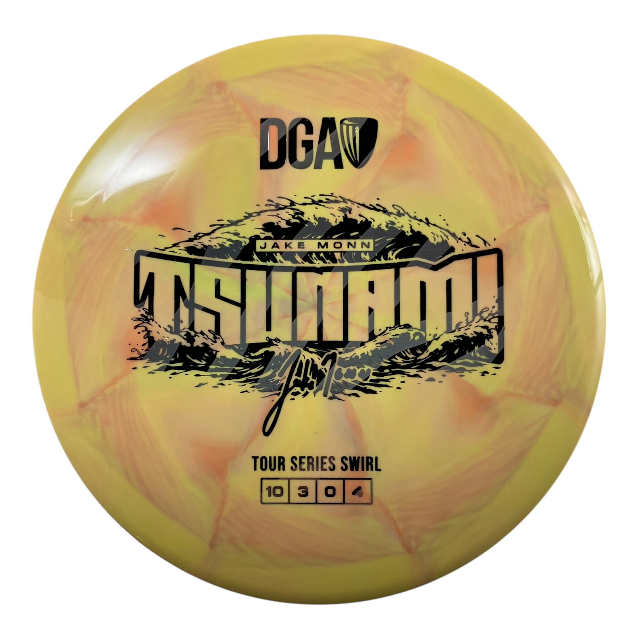 Disc Golf Association Tsunami | Tour Series Swirl | Yellow/Stripes 174g (Jake Monn) Disc Golf