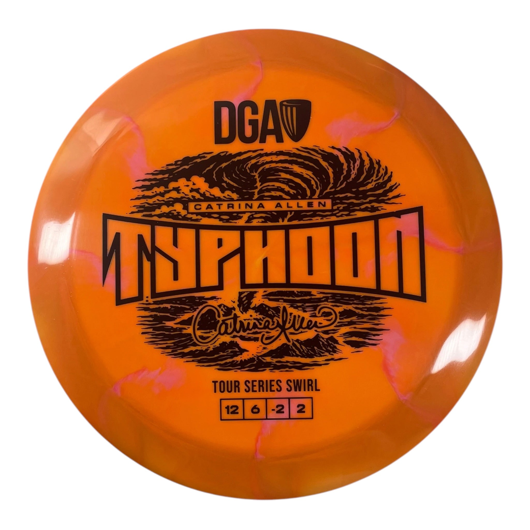 Disc Golf Association Typhoon | Tour Series Swirl | Orange/Black 172g (Catrina Allen) Disc Golf
