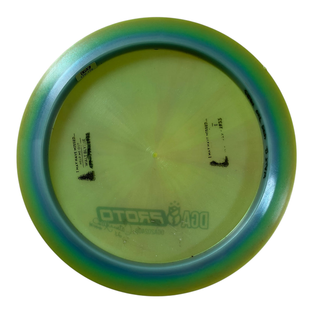 Disc Golf Association Catrina Allen Prototype Driver - Used Good | Experimental Blend | Green/Holo 172g Disc Golf