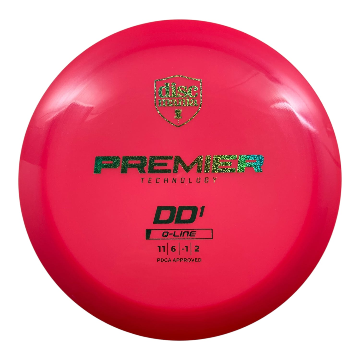 Discmania DD1 | Q-Line Premier | Pink/Green Sparkle 169g Disc Golf
