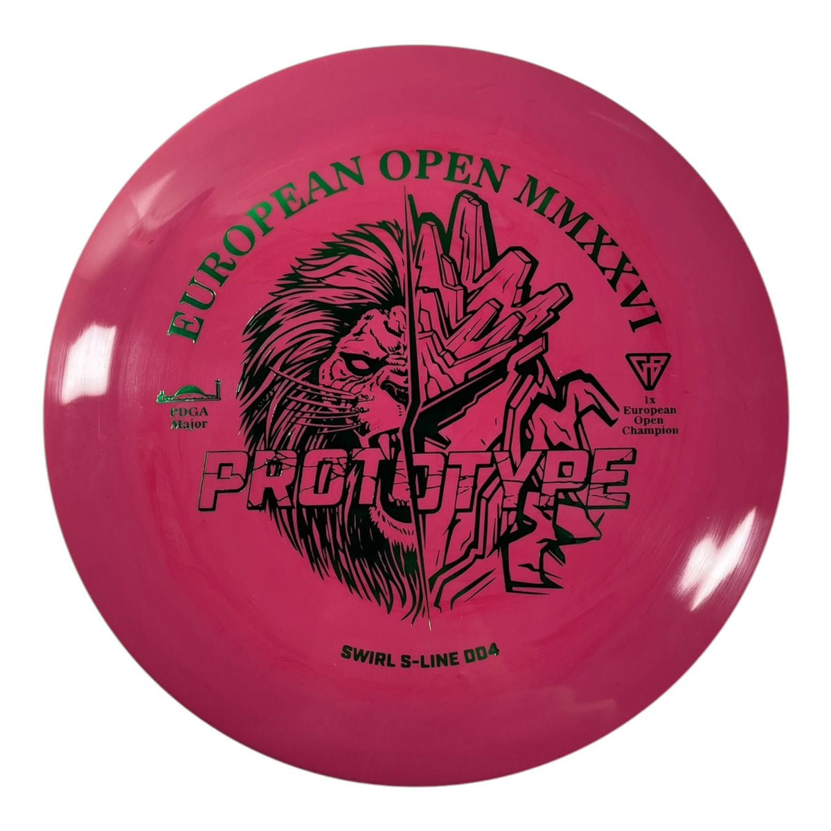 Discmania DD4 | Swirly S-Line | Pink/Green 175g (Prototype) Disc Golf