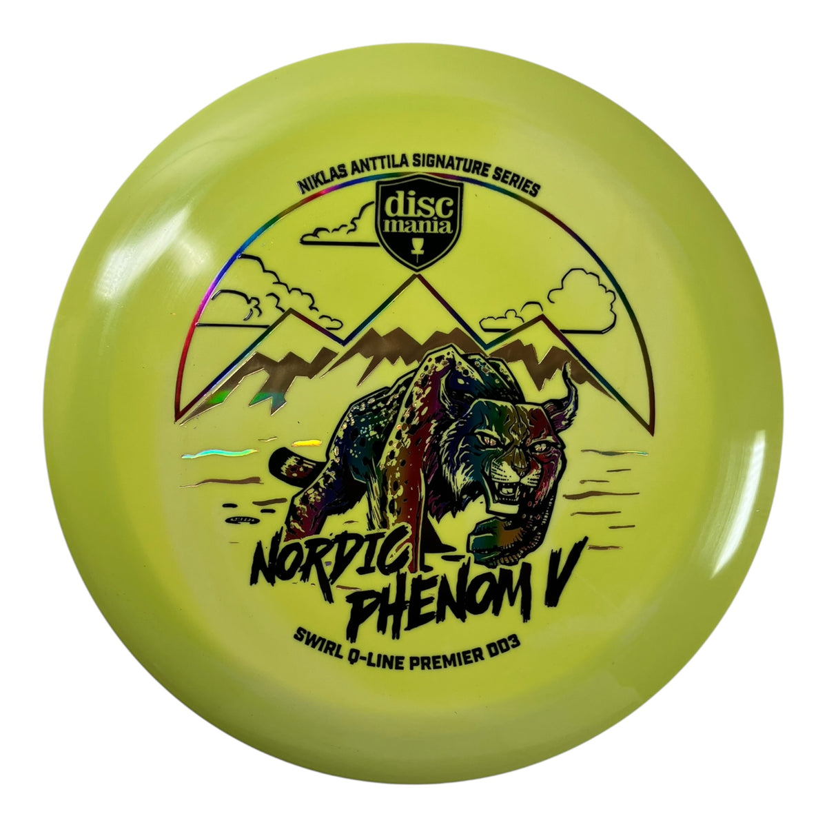 Discmania Nordic Phenom V - Premier DD3 | Swirl Q-Line | Green/Rainbow 174g (Niklas Anttila) Disc Golf