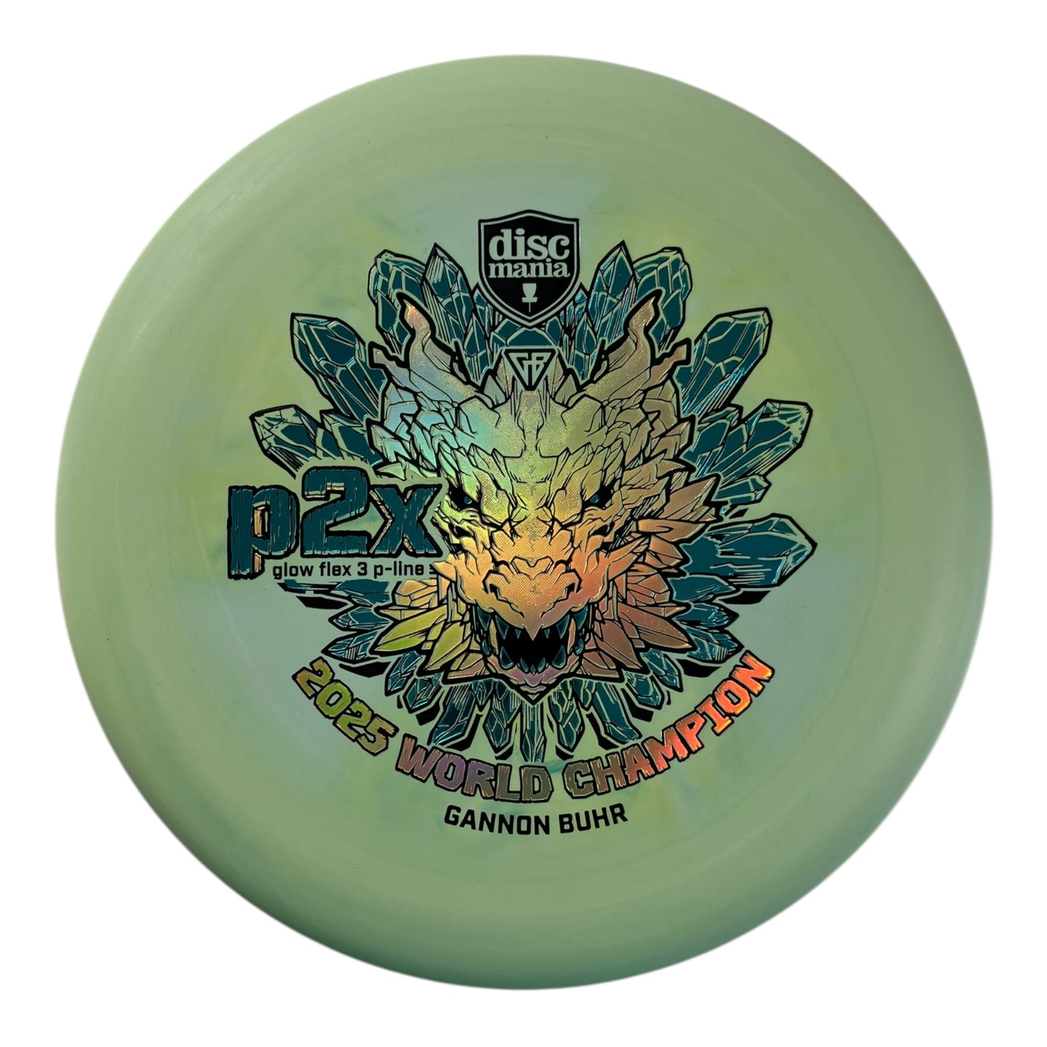 Discmania P2X | P-Line Flex 3 Glow | Green/Gold 174g (Gannon Buhr World Champ 2025) Disc Golf