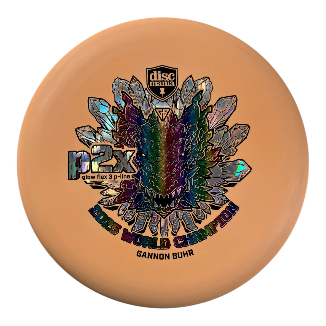 Discmania P2X | P-Line Flex 3 Glow | Orange/Rainbow 174g (Gannon Buhr World Champ 2025) Disc Golf