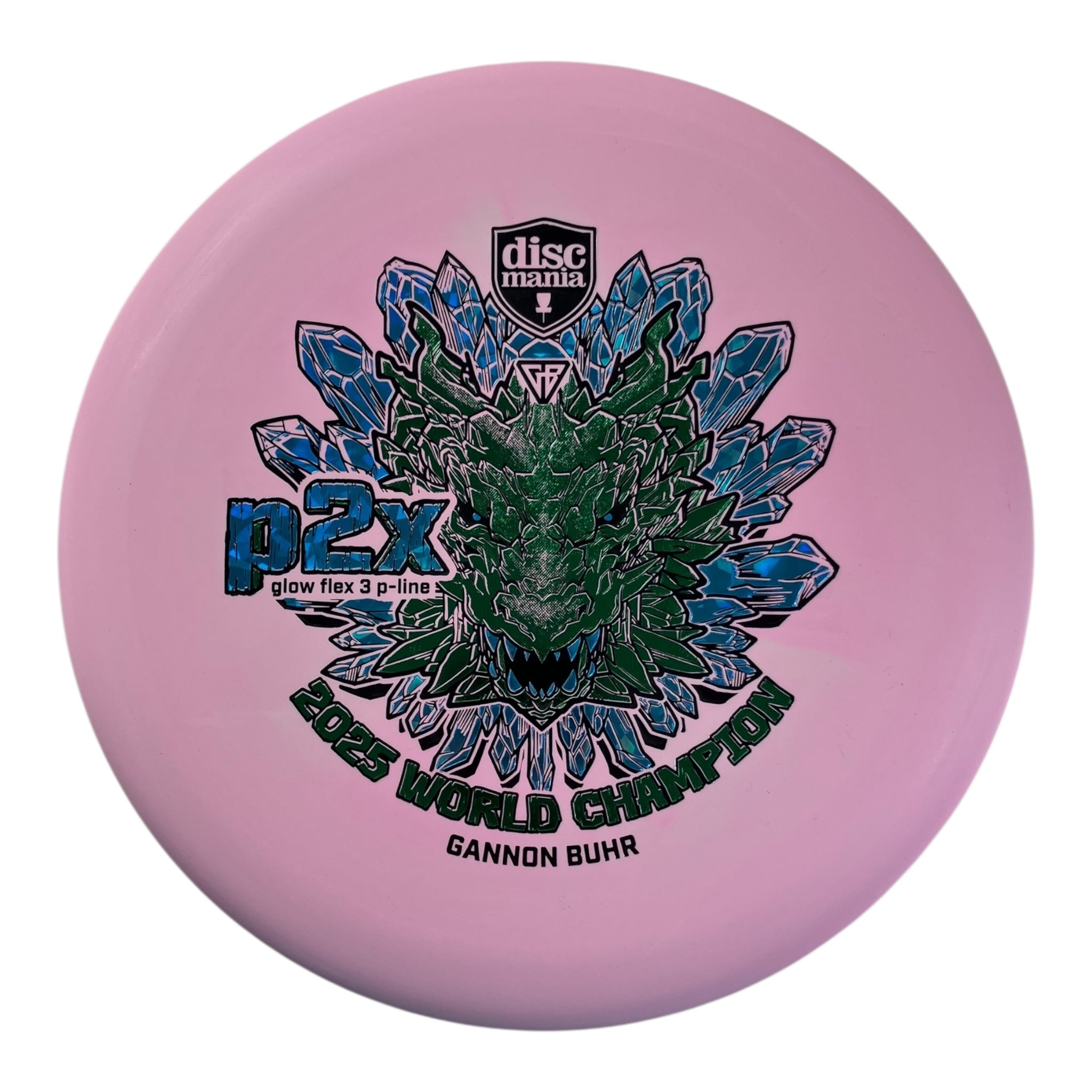 Discmania P2X | P-Line Flex 3 Glow | Pink/Green 173g (Gannon Buhr World Champ 2025) Disc Golf